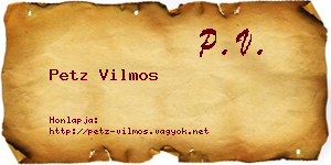 Petz Vilmos névjegykártya