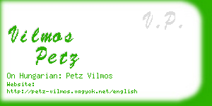 vilmos petz business card